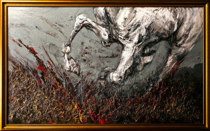 WHITE HORSE Schilderij, 35,4x59,1 in