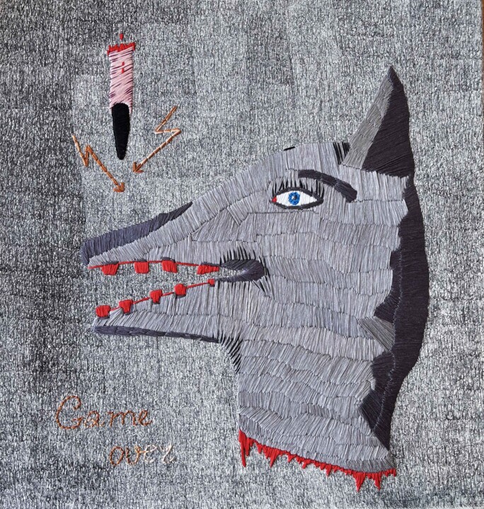 GAME OVER Schilderij, 17,7x16,5 in