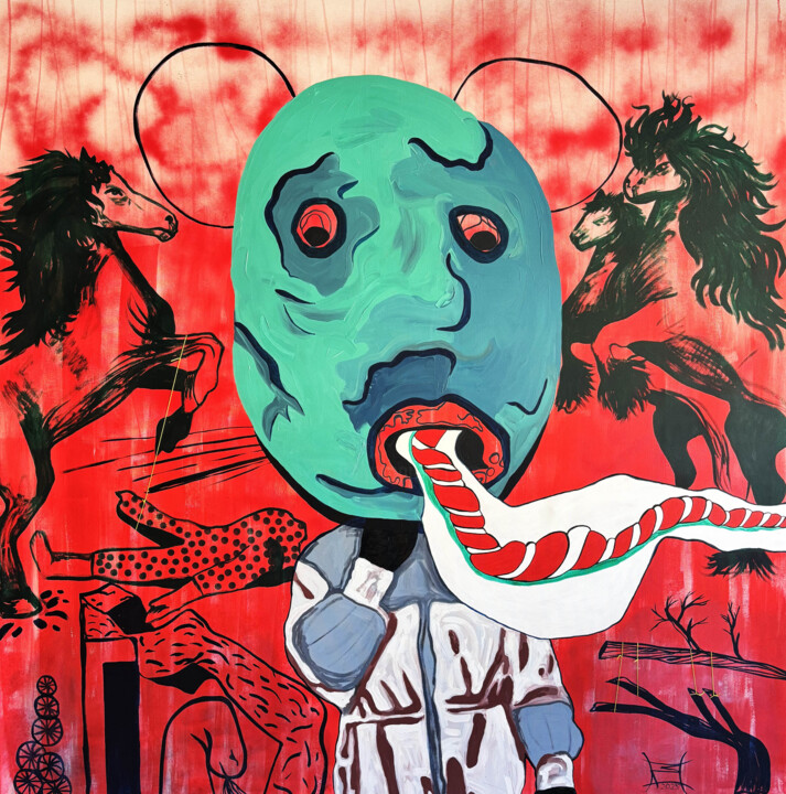 UNSPOKEN VOLTAGE 绘画, 59.1x59.1 in