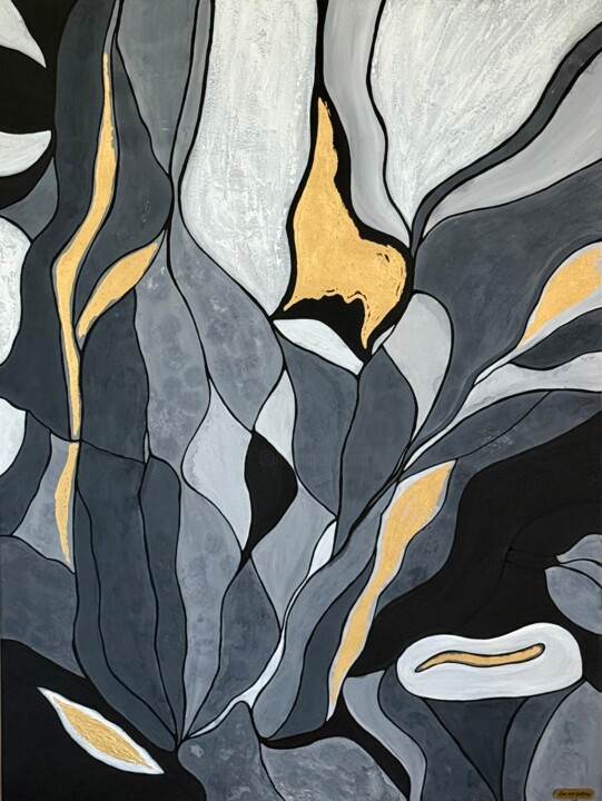 Midnight Petals 绘画, 31.5x23.6 in