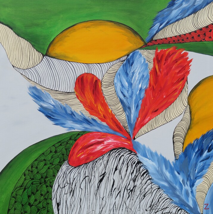 绘画 标题为“feeling of nature” 由Dr. Katharina Zlöbl, 原创艺术品, 丙烯 安装在木质担架架上