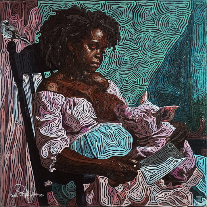 Mothering: Protective 绘画, 19.7x19.7 in