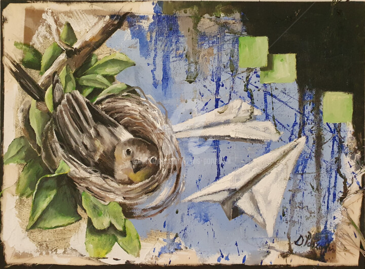 Painting titled "StillLife40x30-007" by Devis Ponzellini, Original Artwork, Oil Mounted on Wood Panel