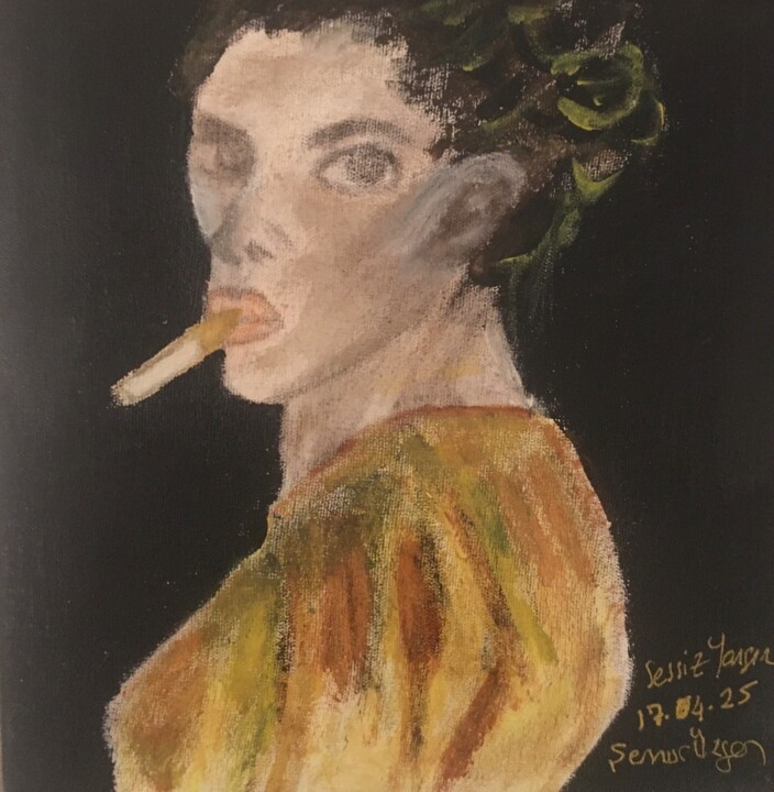sessiz yangin 绘画, 7.9x7.9 in