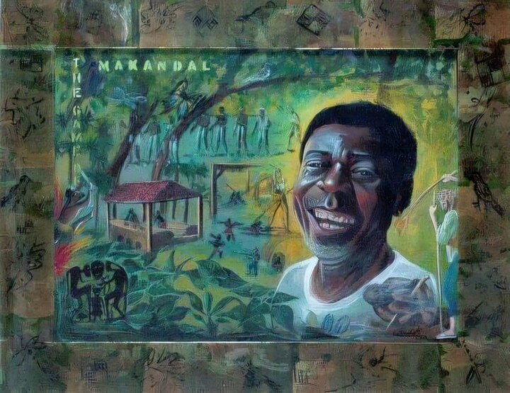 EL JUEGO DE MAKANDAL Картина, 39,8x50 in