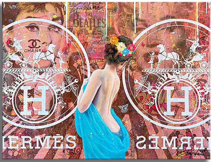绘画 标题为“Success Hermes” 由Gardani, 原创艺术品, 丙烯 安装在木质担架架上