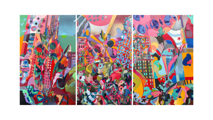 Malerei mit dem Titel "Urban Awakening" von Constantin Roucault, Original-Kunstwerk, Öl