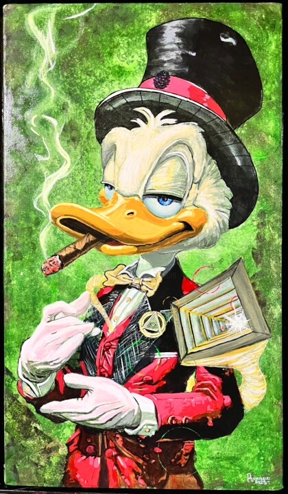 Painting titled "Mcduck Pineal" by Przemysław Długołęcki, Original Artwork, Acrylic