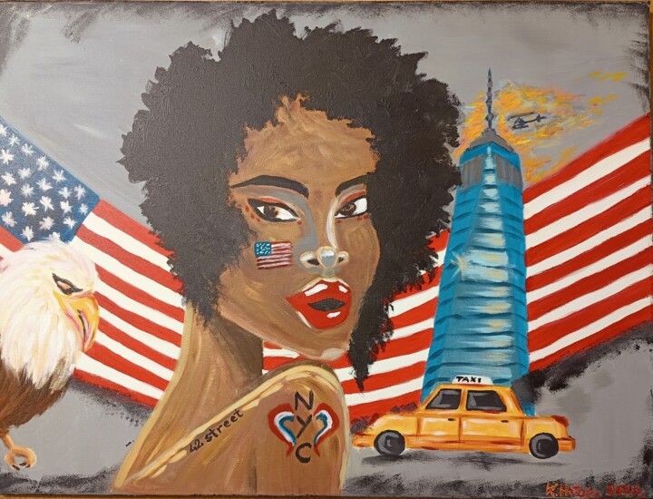 Malarstwo zatytułowany „"Nowojorczanka"” autorstwa Karolina Maria Hałajko, Oryginalna praca, Akryl