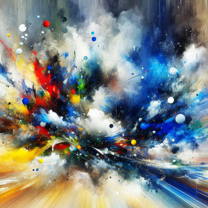 Abstrakte Explosion der Farben #52 绘画, 39.4x39.4 in