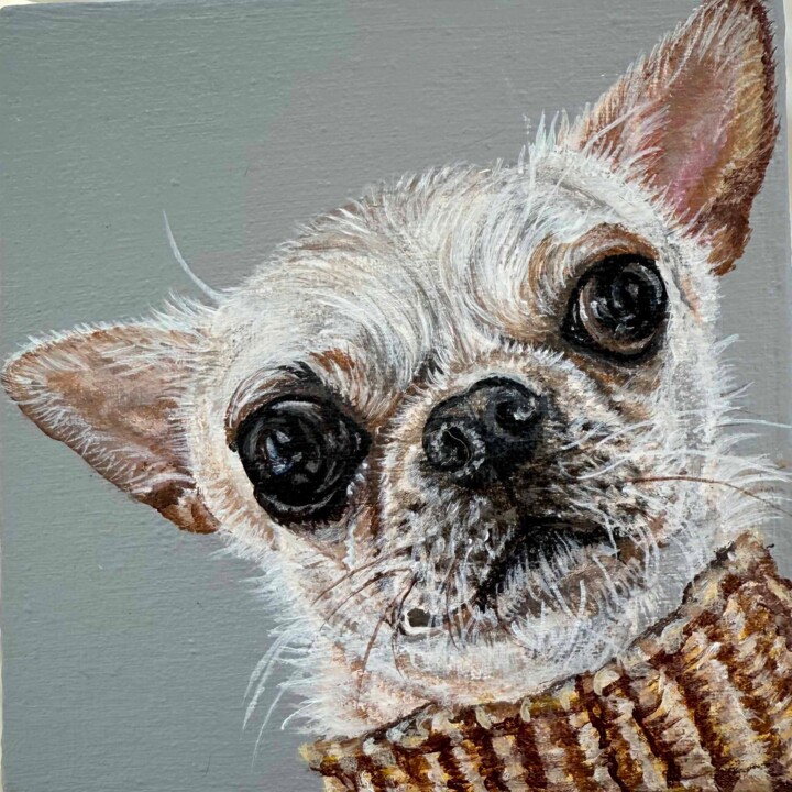 绘画 标题为“Dog on canvas. Port…” 由Antonina Pavlic, 原创艺术品, 丙烯