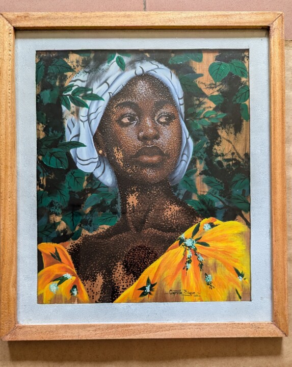 Painting titled "Enfants de la natur…" by Valentin Cyrille Evegue, Original Artwork, Acrylic Mounted on Other rigid panel