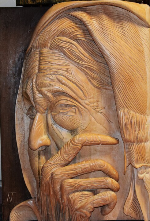 Sculptuur getiteld "Aging" door Nick Tsalamatas, Origineel Kunstwerk, Was
