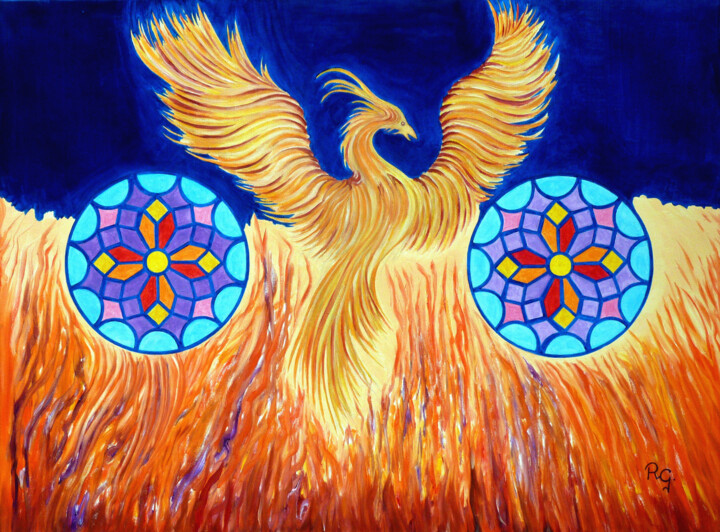 THE PHOENIX IN THE CATHEDRAL 绘画, 23.6x31.5 in