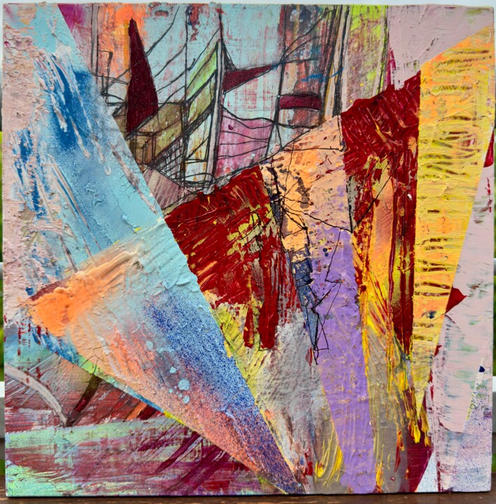 Painting titled "Luca" by Christoph Scholz, Original Artwork, Acrylic Mounted on Wood Panel