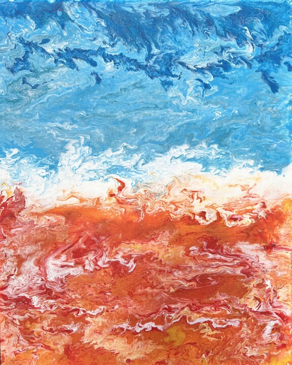 绘画 标题为“Coastal Whispers” 由Ilsy Khaff, 原创艺术品, 丙烯 安装在木质担架架上