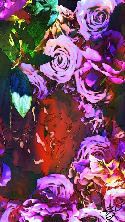 Mother's Day flowers 绘画, 16.5x9.3 in