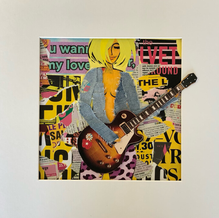 Collages titled "Bonnie Gibson" by Franck Truffaut, Original Artwork, Collages Mounted on Cardboard