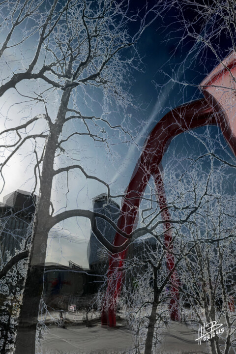 Digital Arts titled "Béton, métal et vég…" by Hugues Elbe, Original Artwork, Photo Montage