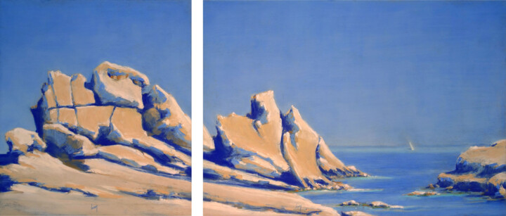 Rocher du Goudoul, Lesconil 绘画, 13.4x30.7 in