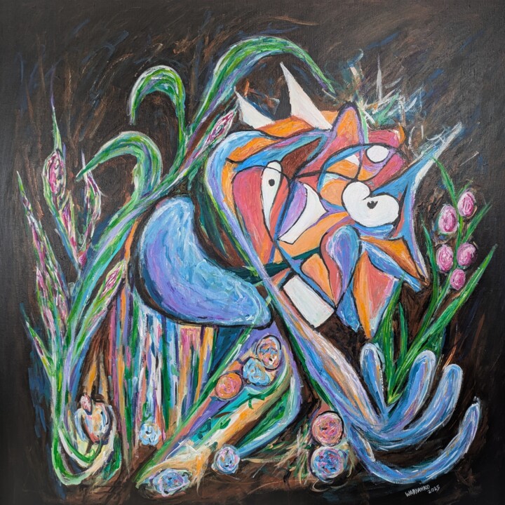Portrait Fascination 绘画, 31.5x31.5 in