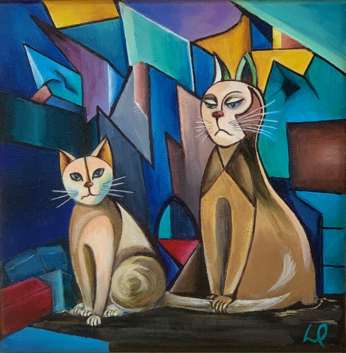 IL ETAIT UN SOIR... 绘画, 7.9x7.9 in