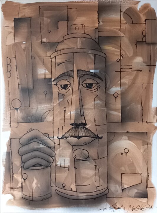 La Bombe Humaine 绘画, 15.8x11.8 in