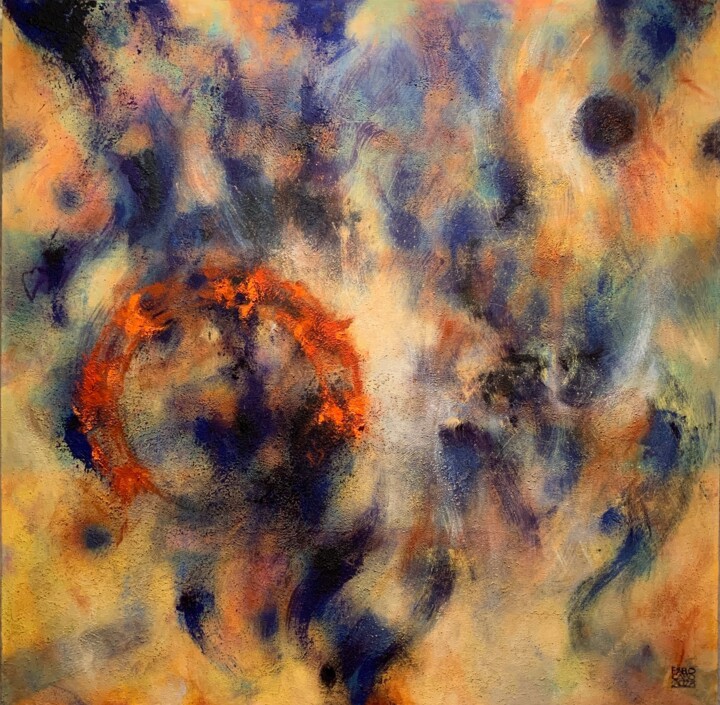 Painting titled "Cercado Cósmico II" by Pablo Caso, Original Artwork, Acrylic