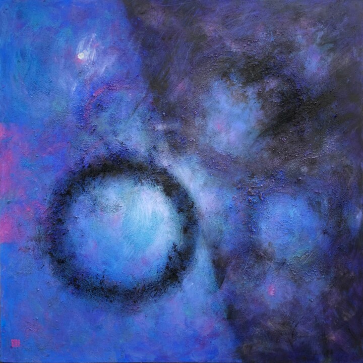 Painting titled "Cercado Cósmico III" by Pablo Caso, Original Artwork, Acrylic