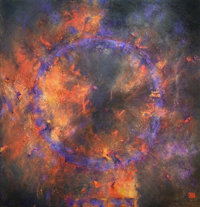 Painting titled "Cercado Cósmico IV" by Pablo Caso, Original Artwork, Acrylic