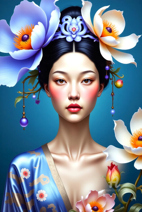 08-Oriental woman portrait Dijital Sanat