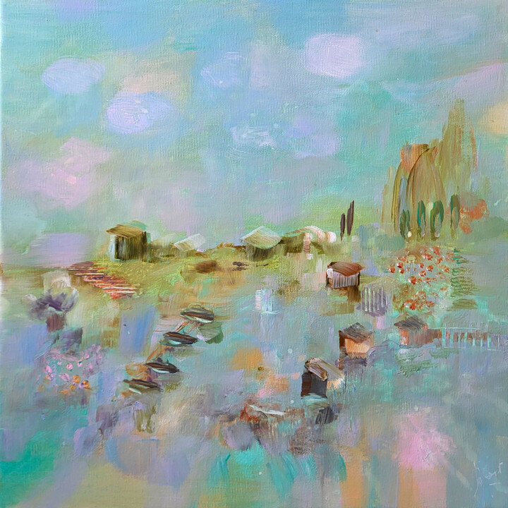 Les flux fluides 绘画, 15.8x15.8 in