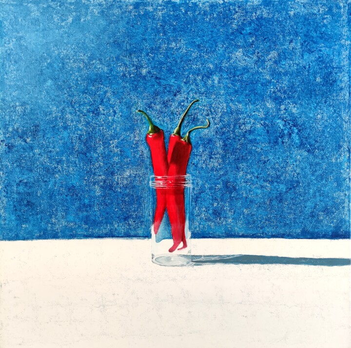 Schilderij getiteld "Chili" door Achille Chiarello, Origineel Kunstwerk, Olie