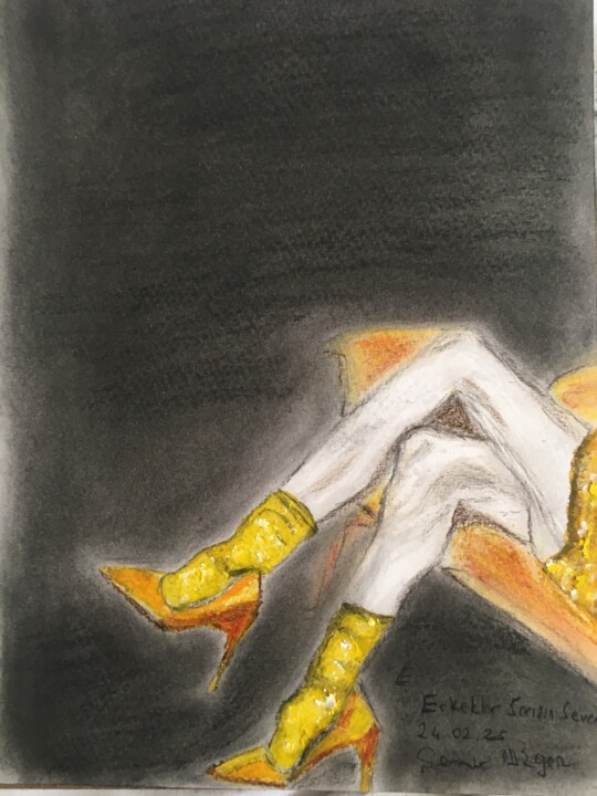 Erkekler Sarisinlari Sever 绘画, 13.8x7.9 in