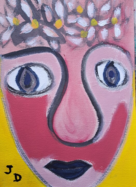 " L' Homme Déconstruit " 绘画, 10.8x7.5 in