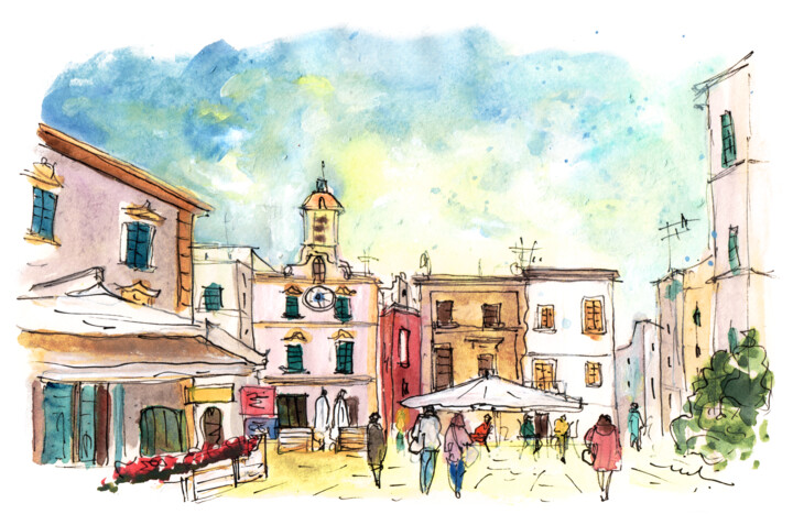 Polignano A Mare In Italy 03 绘画, 5.1x8.3 in