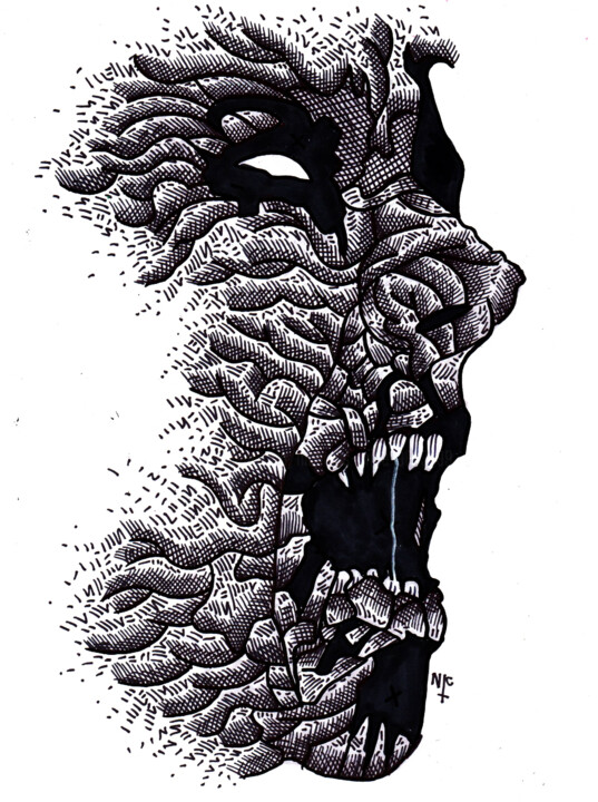 HORROR SCREAM 图画, 12x8 in