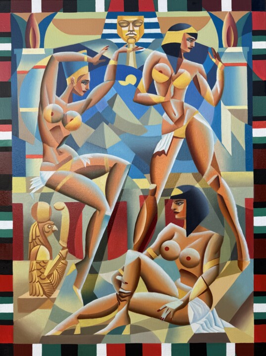 Painting titled "№ 00336 «Call of th…" by Apollonas Soben, Original Artwork, Oil Mounted on Wood Stretcher frame