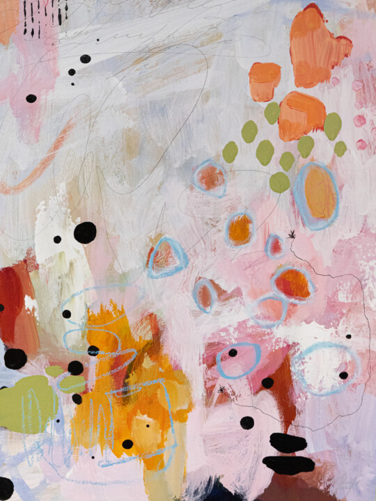 Painting titled "Petites mélodies" by Chantal Proulx, Original Artwork, Acrylic Mounted on Wood Stretcher frame