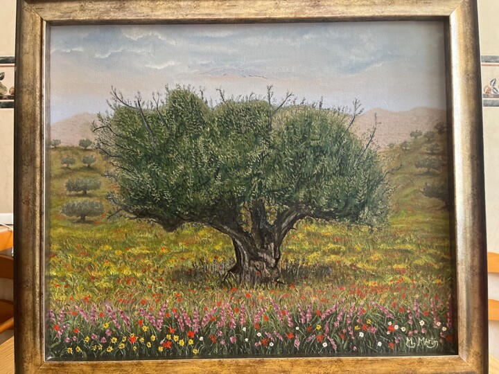 Olivo en primavera Pittura, 18,1x21,7 in
