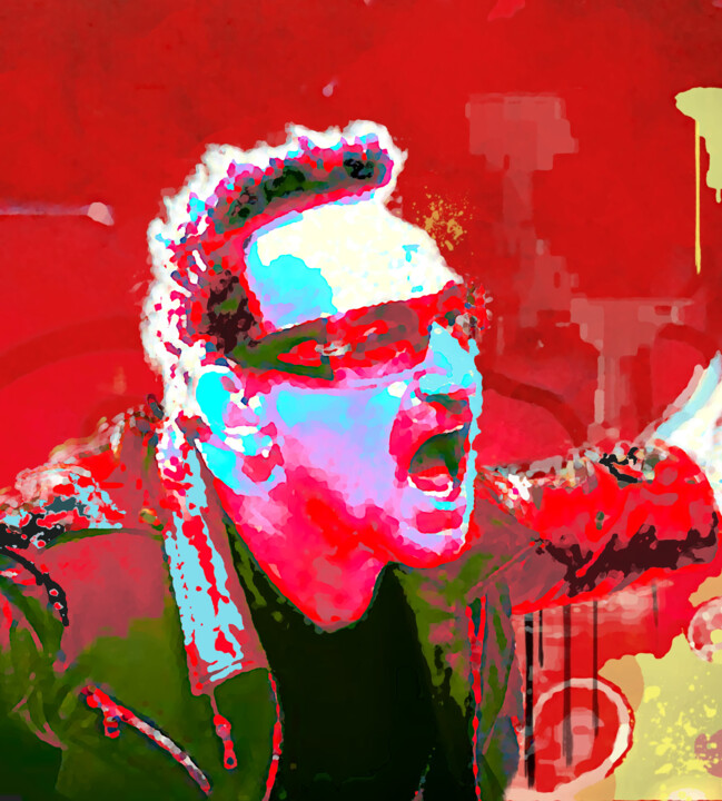 pop art célébrité 30-Bono u2 Arte digitale, 39,4x35,4 in