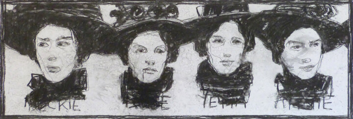 Dessin intitulée "March" par Wilfrid Moizan, Œuvre d'art originale, Fusain Monté sur Carton