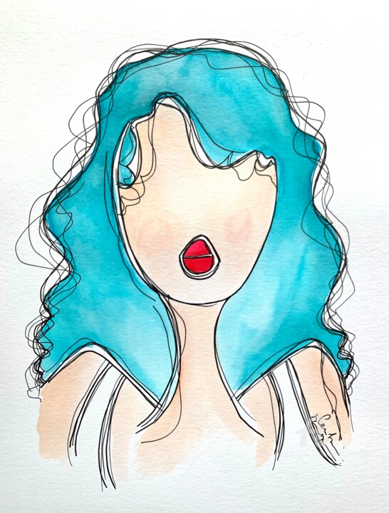 Drawing titled "Un peu de nous - Li…" by Caroline Montigneaux, Original Artwork, Ink