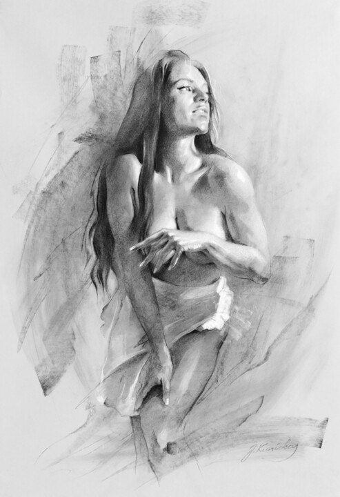 Drawing titled "P25-0510 Ambition" by Jonas Kunickas, Original Artwork, Chalk