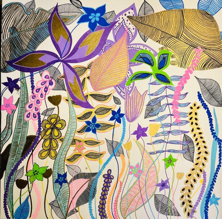 Fleur 2.0 Painting, 35.4x35.4 in