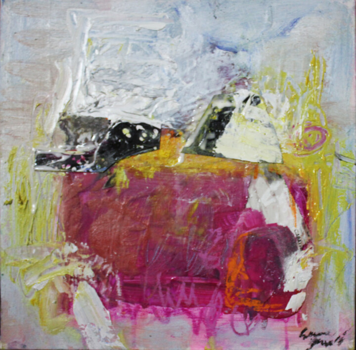 Painting titled "The cyclamen color" by Giovanna Crescenzi, Original Artwork, Acrylic Mounted on Other rigid panel