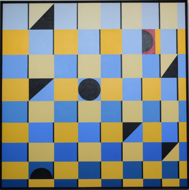 Le damier 绘画, 27.6x27.6 in