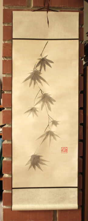 kakemono maple branch 图画, 37x12.6 in