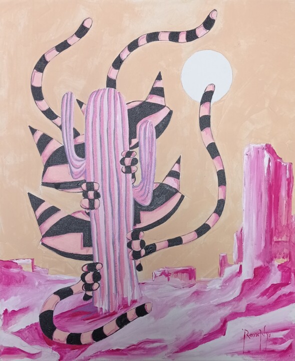 Pink Chalton Tablo, 21,7x18,1 in