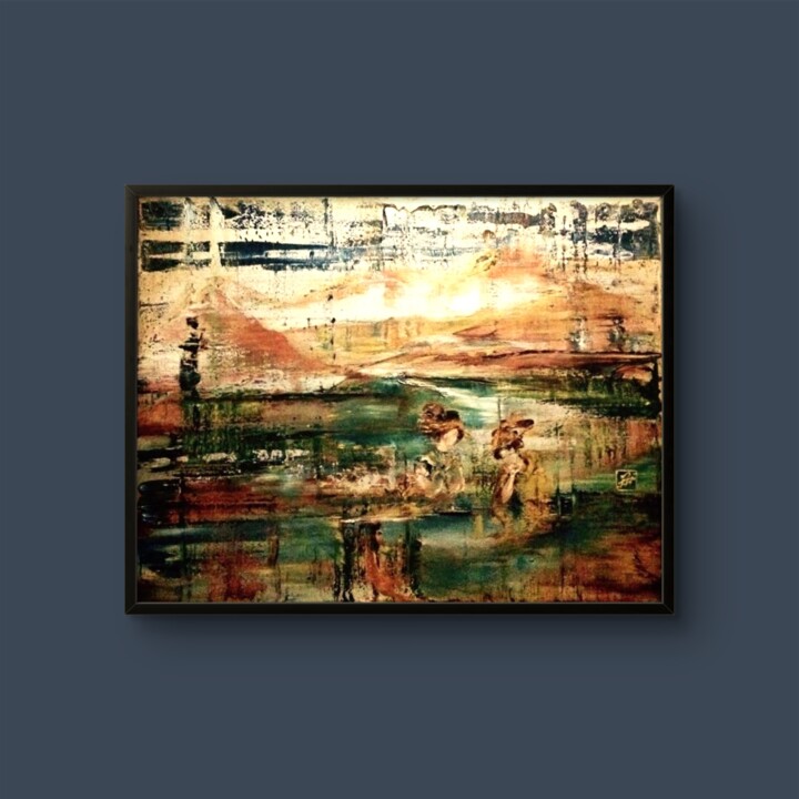 Women Playing Go – Asian Oil Painting on Linen 90x70cm